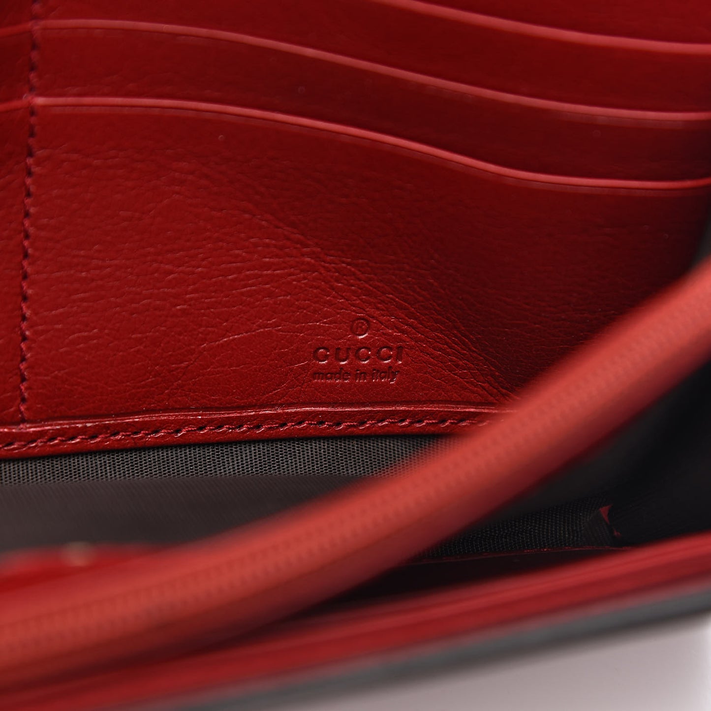 Calfskin Default Flap Wallet Cherry