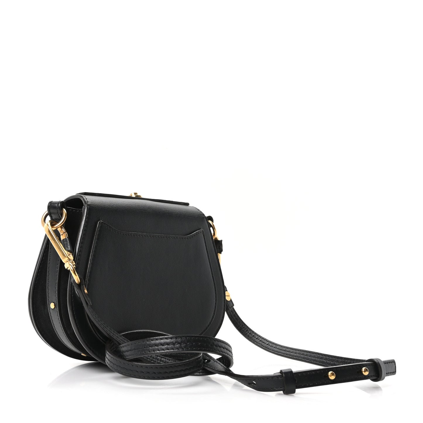 Calfskin Suede Small Nile Bracelet Bag Black