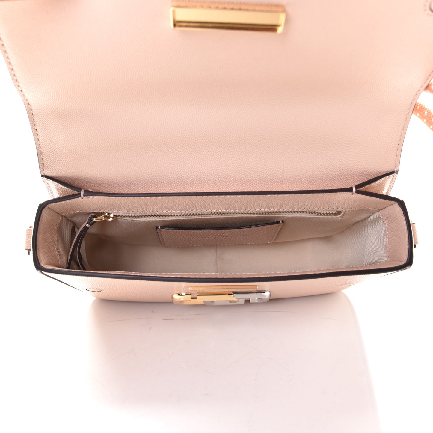 Textured Calfskin The J Link Shoulder Bag Apricot Beige