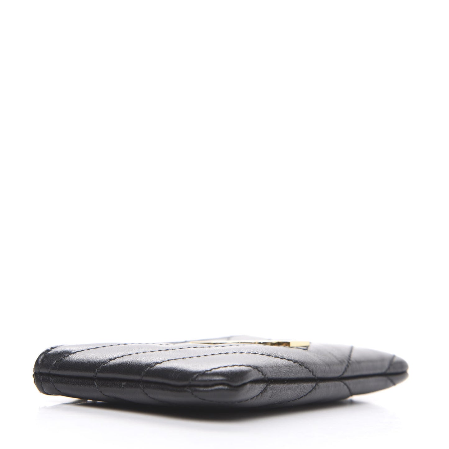 Calfskin Matelasse Monogram Key Pouch Black