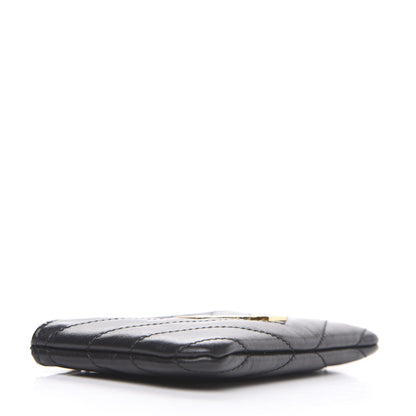 Saint Laurent Calfskin Matelasse Monogram Key Pouch Black 3 of 6