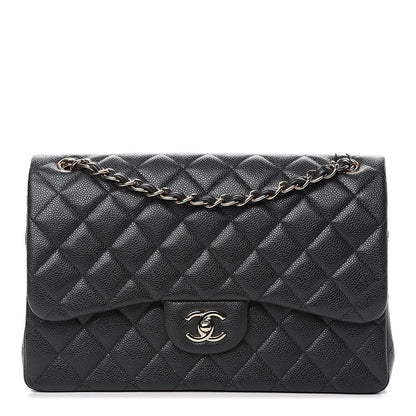 Chanel Caviar Quilted Jumbo Double Flap Grey 1 of 11