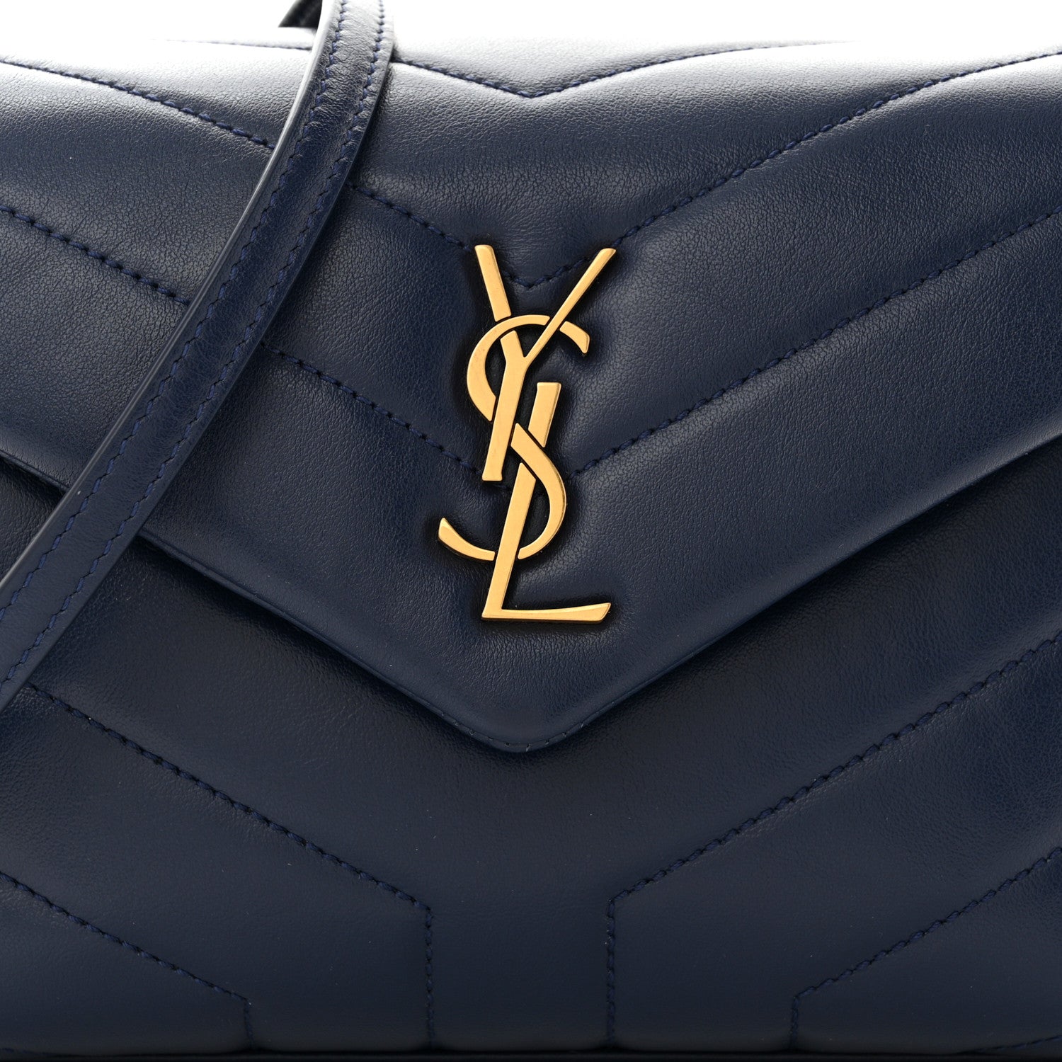 Saint Laurent Calfskin Y Quilted Monogram Toy Loulou Crossbody Bag New Cobalt 8 of 11