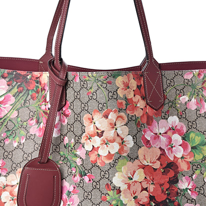 Gucci GG Supreme Monogram Blooms Large Reversible Tote Beige Multicolor Dry Rose 12 of 21