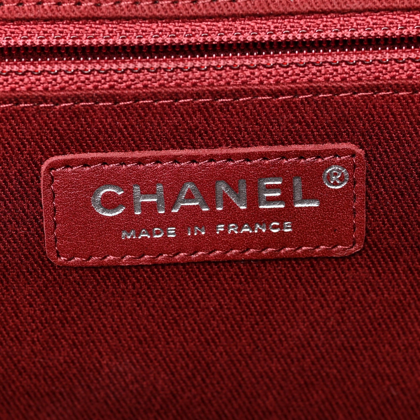 Caviar Quilted CC Large Clutch Dark Red