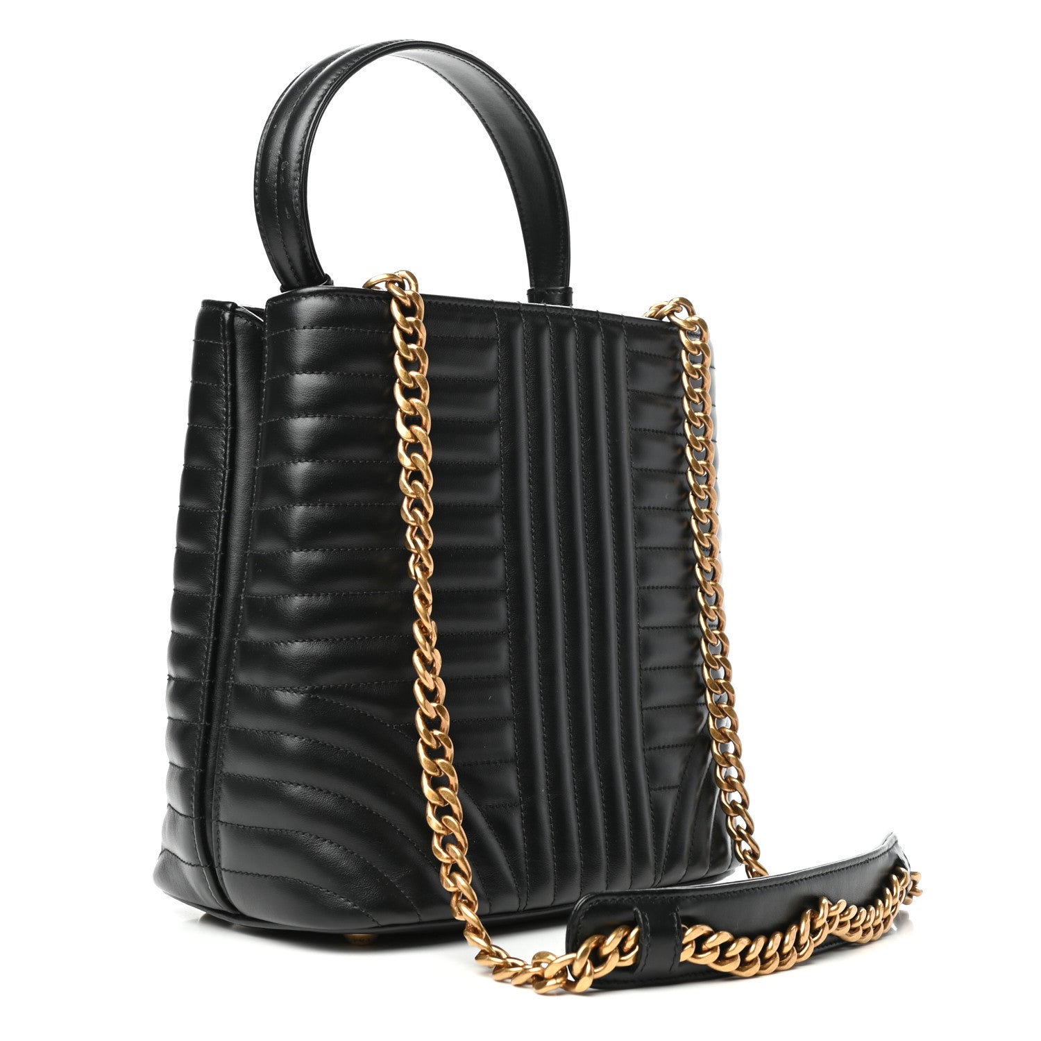 Prada Soft Calfskin Impunture Diagramme Medium Panier Black 3 of 8