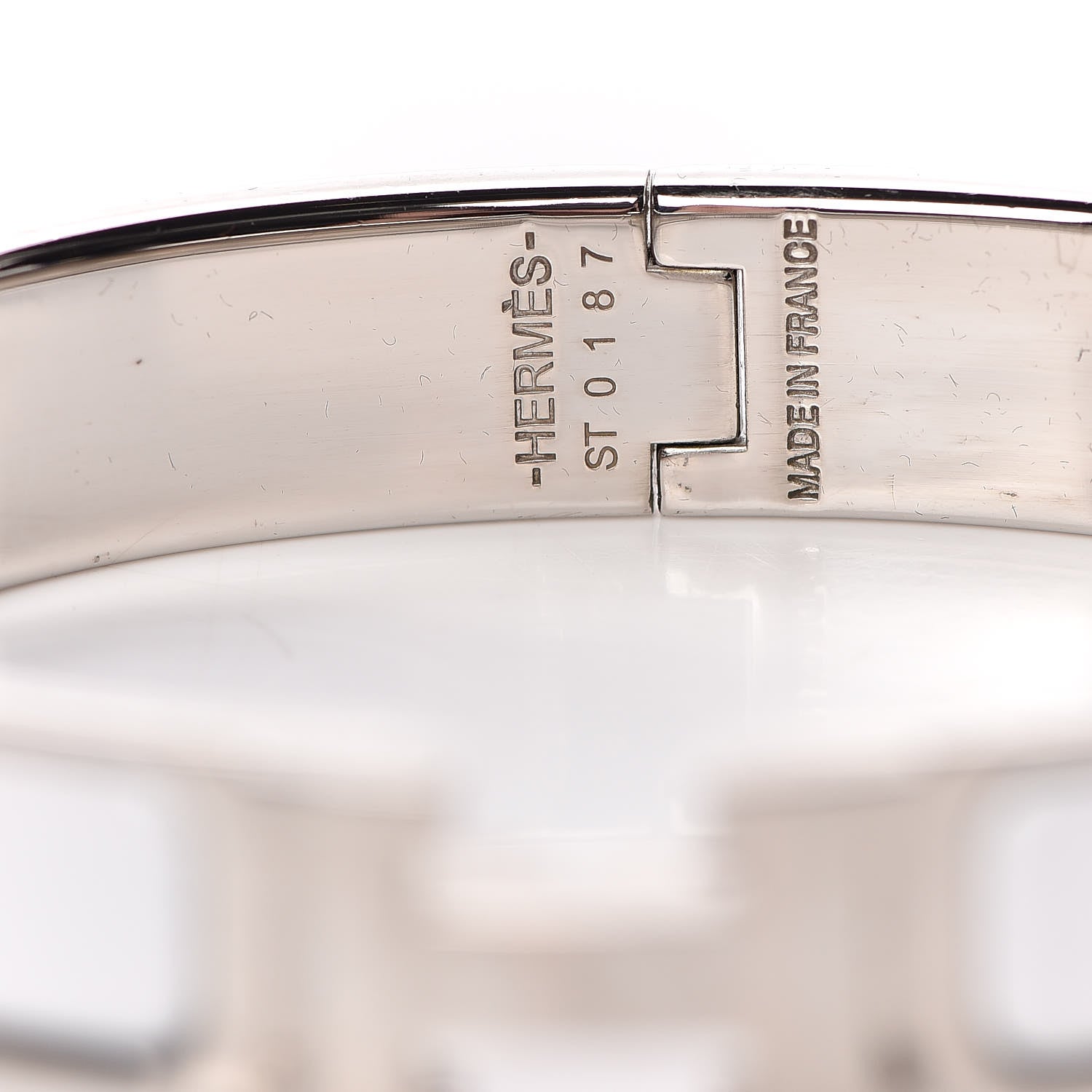 Hermes Enamel Narrow Clic Clac H Bracelet GM White 4 of 5