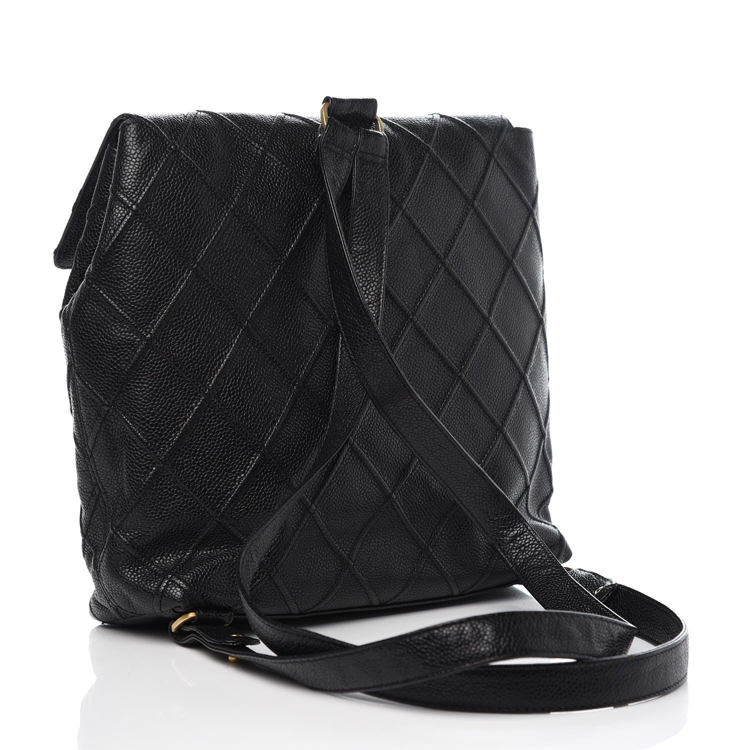 Chanel Caviar Diamond Stitched Backpack Black 3 of 8