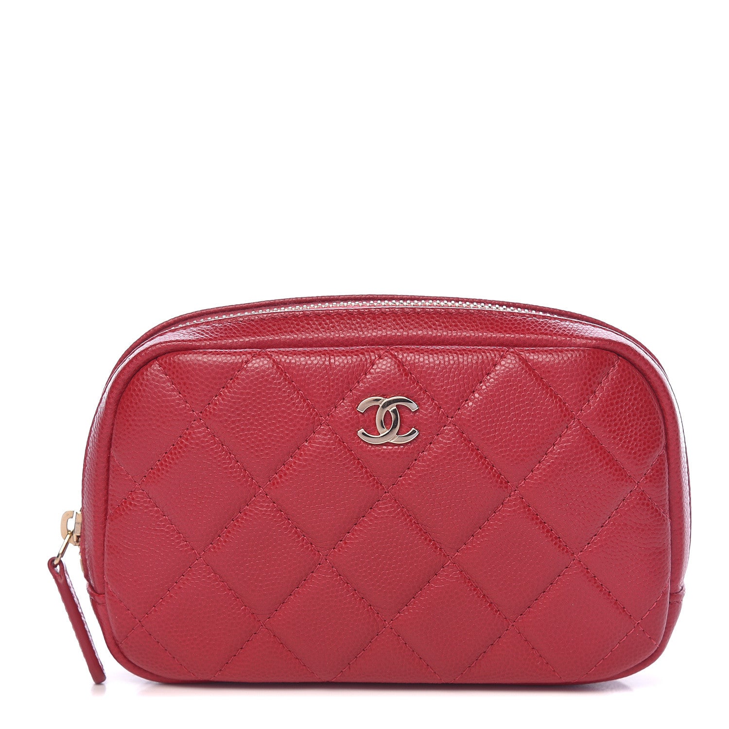 Chanel Caviar Quilted Small Curvy Pouch Cosmetic Case Pink 1 of 7