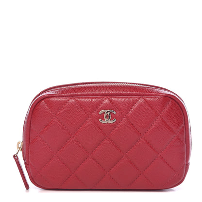 Chanel Caviar Quilted Small Curvy Pouch Cosmetic Case Pink 1 of 7