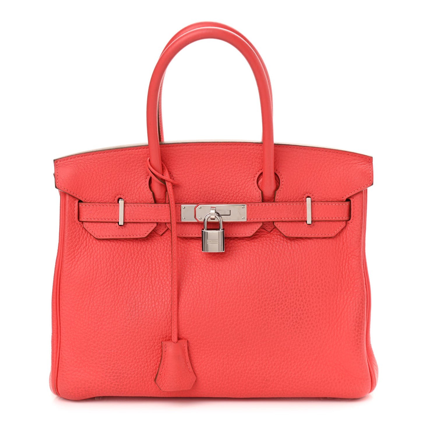 Taurillon Clemence Birkin 30 Rouge Pivoine