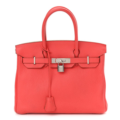 Hermes Taurillon Clemence Birkin 30 Rouge Pivoine 1 of 18