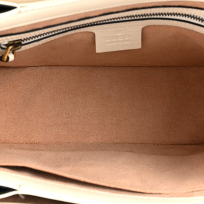 Gucci Calfskin Sylvie Web Small Queen Margaret Top Handle Bag Black White 5 of 18