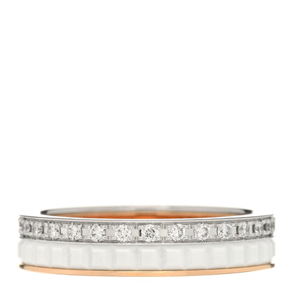 Boucheron 18K Pink White Gold Ceramic Diamond Quatre Classique Wedding Band Ring 46 3.75 2 of 3