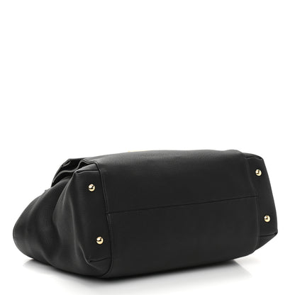 Salvatore Ferragamo Grained Calfskin Bitter Pocket Tote Black 4 of 9