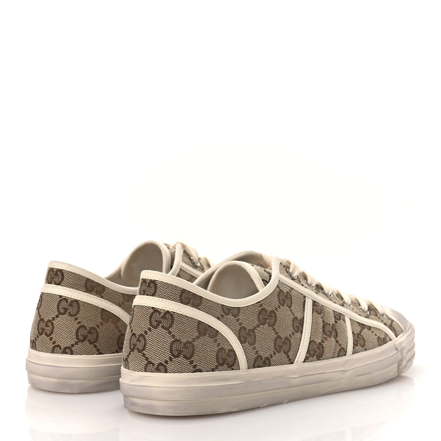 Gucci GG Monogram Mens Julio Low Top Sneakers 9 Beige Ebony Mystic White 5 of 11