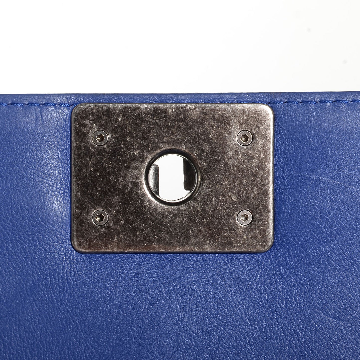 Lambskin Quilted Large Boy Flap Blue