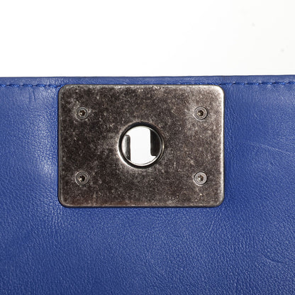 Chanel Lambskin Quilted Large Boy Flap Blue 8 of 9