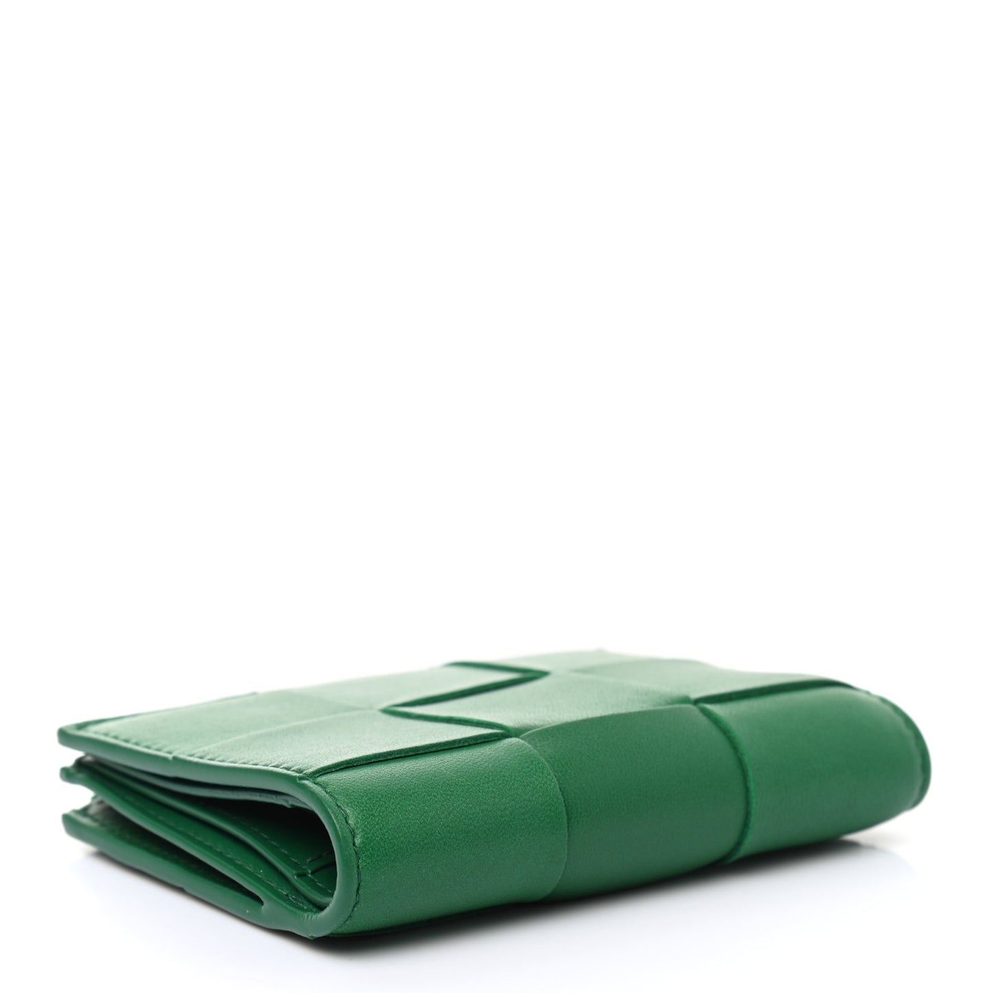 Nappa Intrecciato Bifold Zip Wallet Racing Green