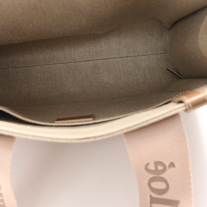 Chloe Linen Calfskin Medium Woody Ribbon Tote Blushy Beige 3 of 12
