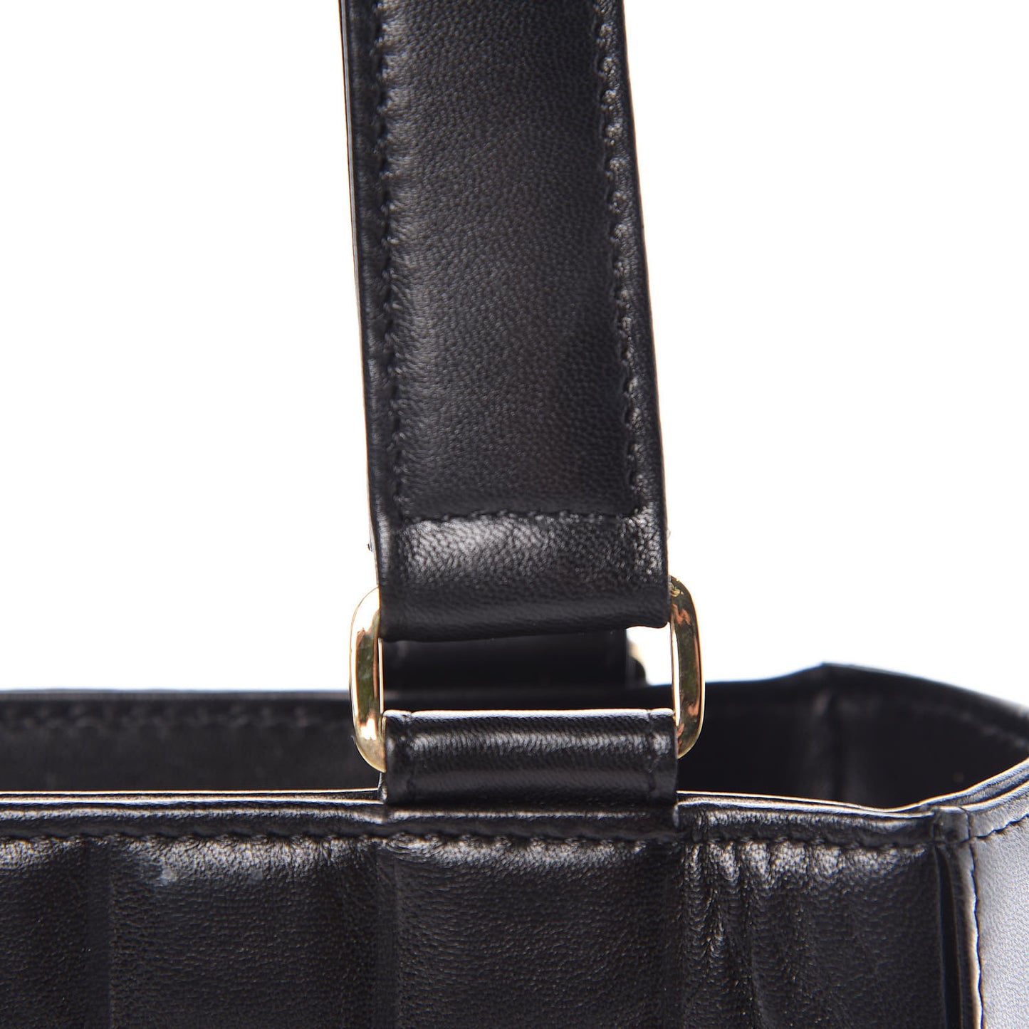 Lambskin Quilted Chocolate Bar Tote Black