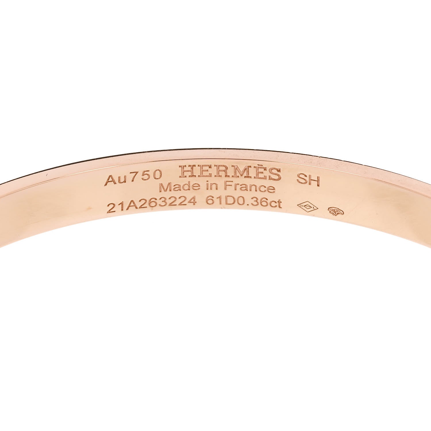 Hermes 18K Rose Gold Diamond PM Kelly Pave Bracelet SH 3 of 3