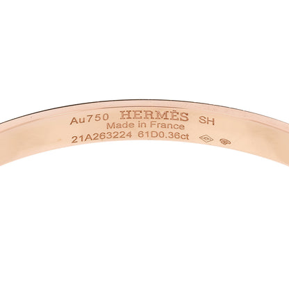 Hermes 18K Rose Gold Diamond PM Kelly Pave Bracelet SH 3 of 3