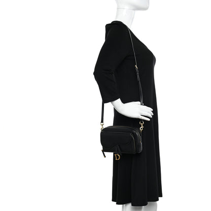Christian Dior Goatskin Double Saddle Pouch Black 2 of 12