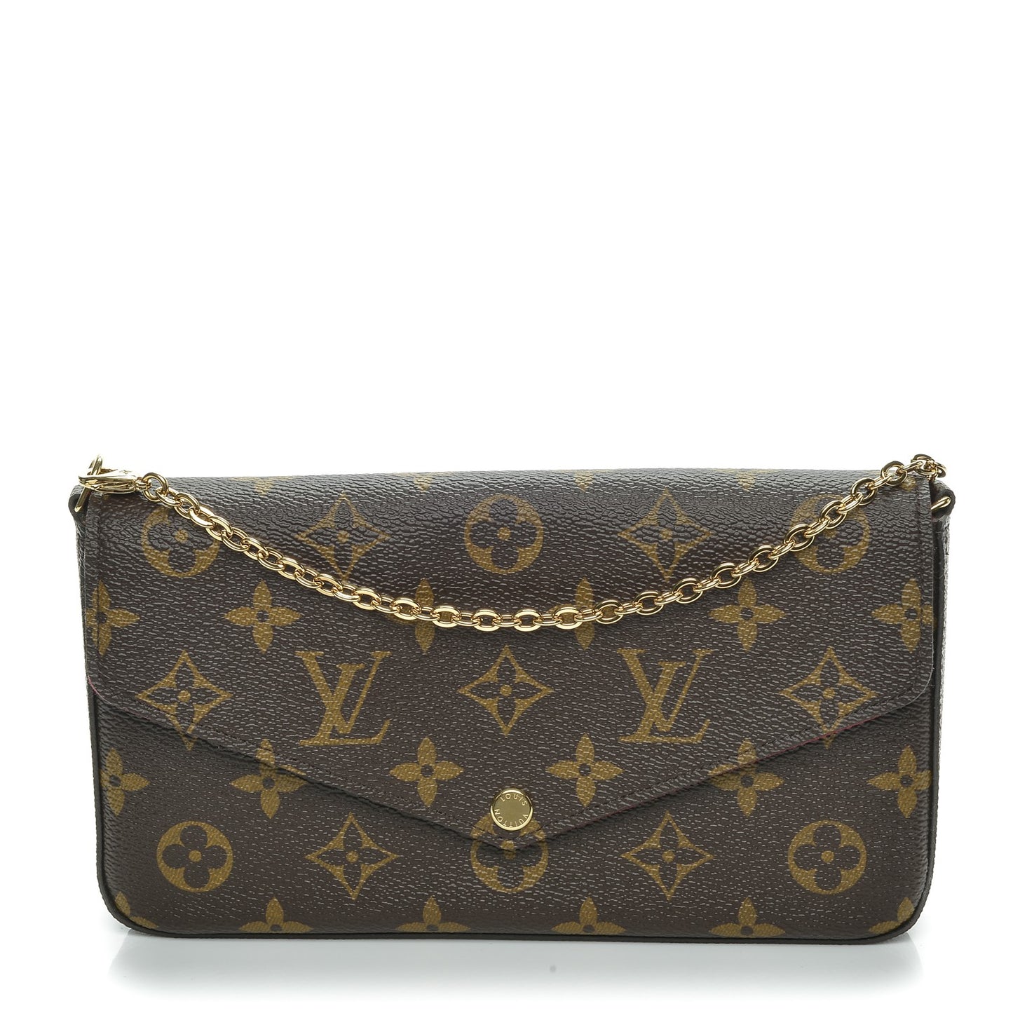 Monogram Pochette Felicie Chain Wallet Fuchsia
