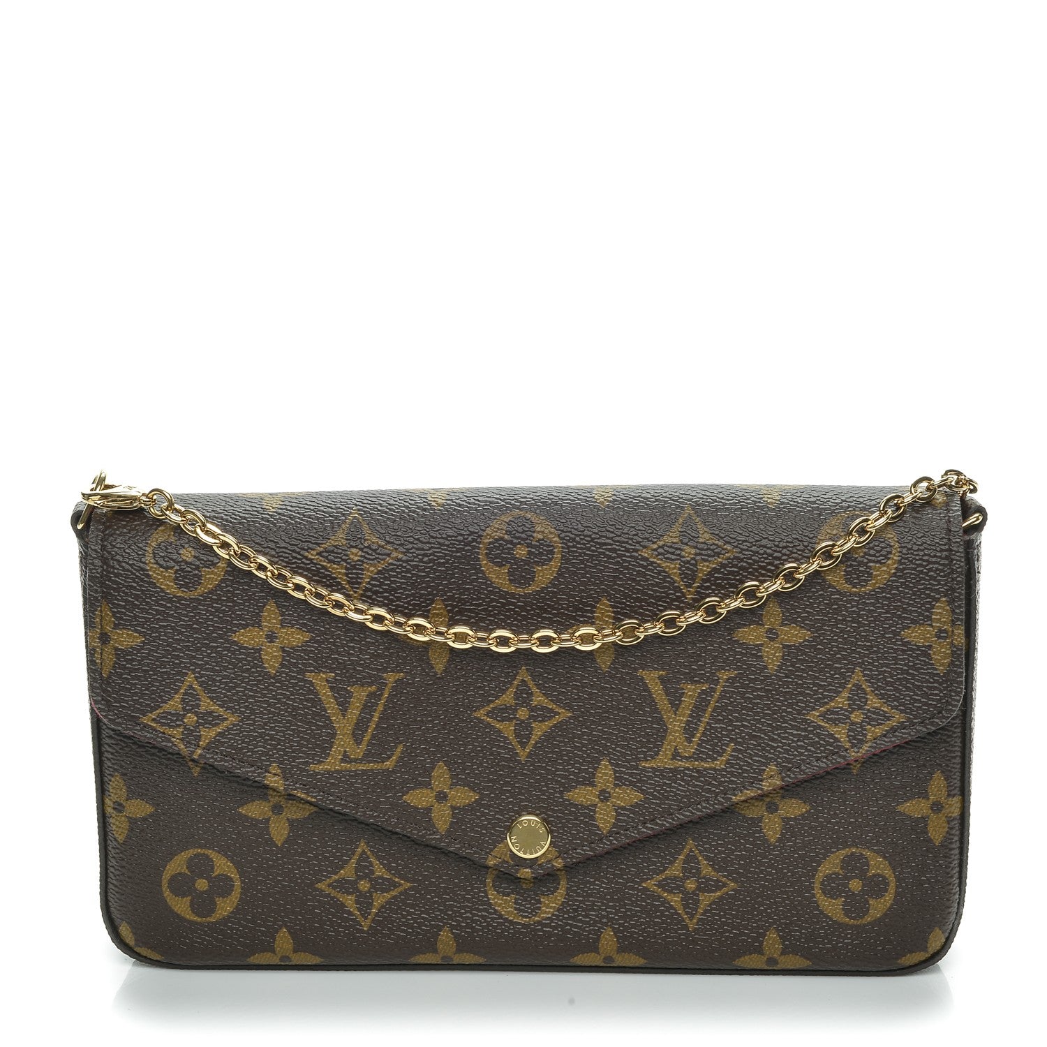Louis Vuitton Monogram Pochette Felicie Chain Wallet Fuchsia 1 of 8