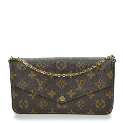 Louis Vuitton Monogram Pochette Felicie Chain Wallet Fuchsia 1 of 8