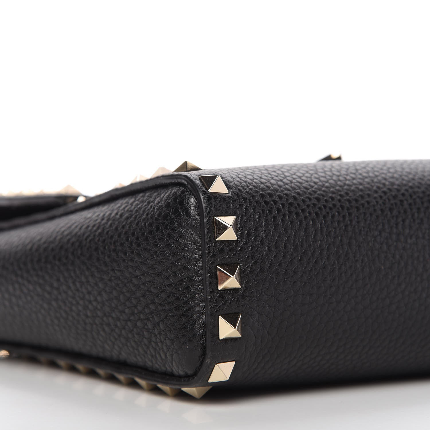 Valentino Garavani Pebbled Calfskin Rockstud Flip Lock Flap Messenger Black 6 of 9