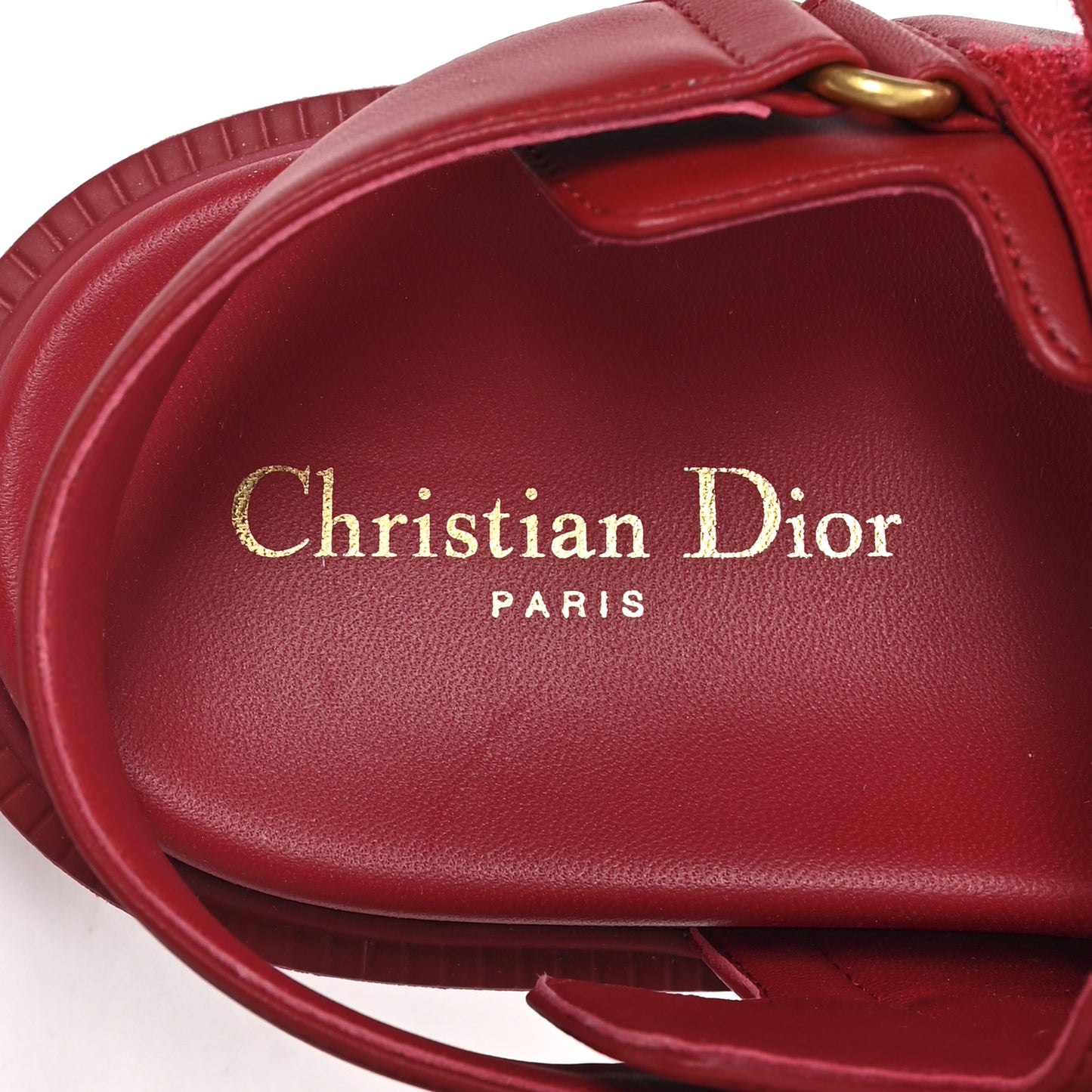 Lambskin Dioract 10mm Sandals 38.5 Cherry