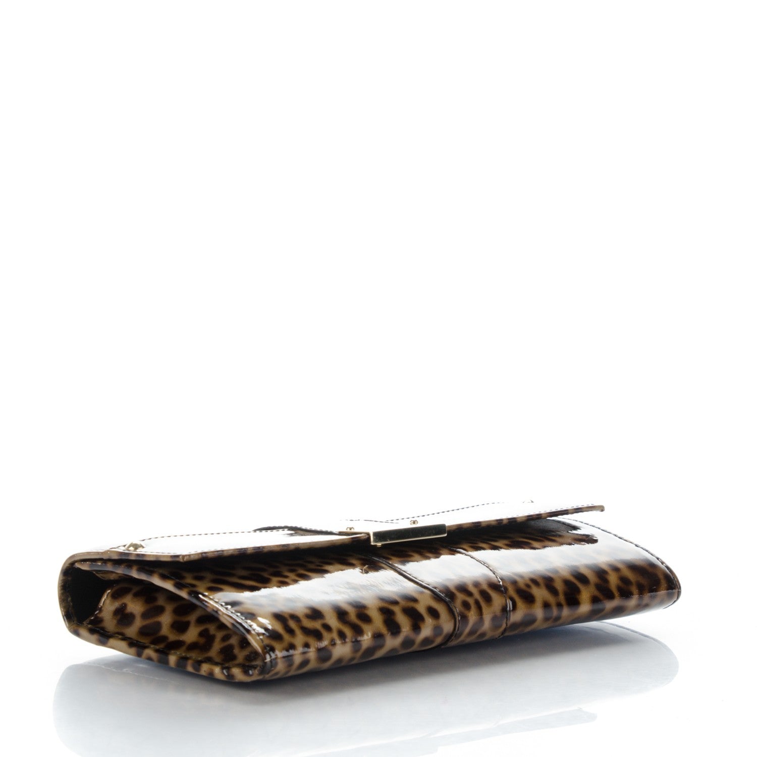 Jimmy Choo Patent Leopard Ubai Clutch Natural 4 of 6