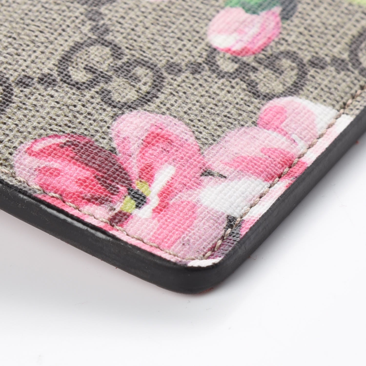 Gucci GG Supreme Monogram Blooms Suede Large Zip Pouch Beige Multicolor Dry Rose 7 of 9