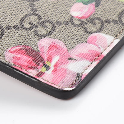 Gucci GG Supreme Monogram Blooms Suede Large Zip Pouch Beige Multicolor Dry Rose 7 of 9