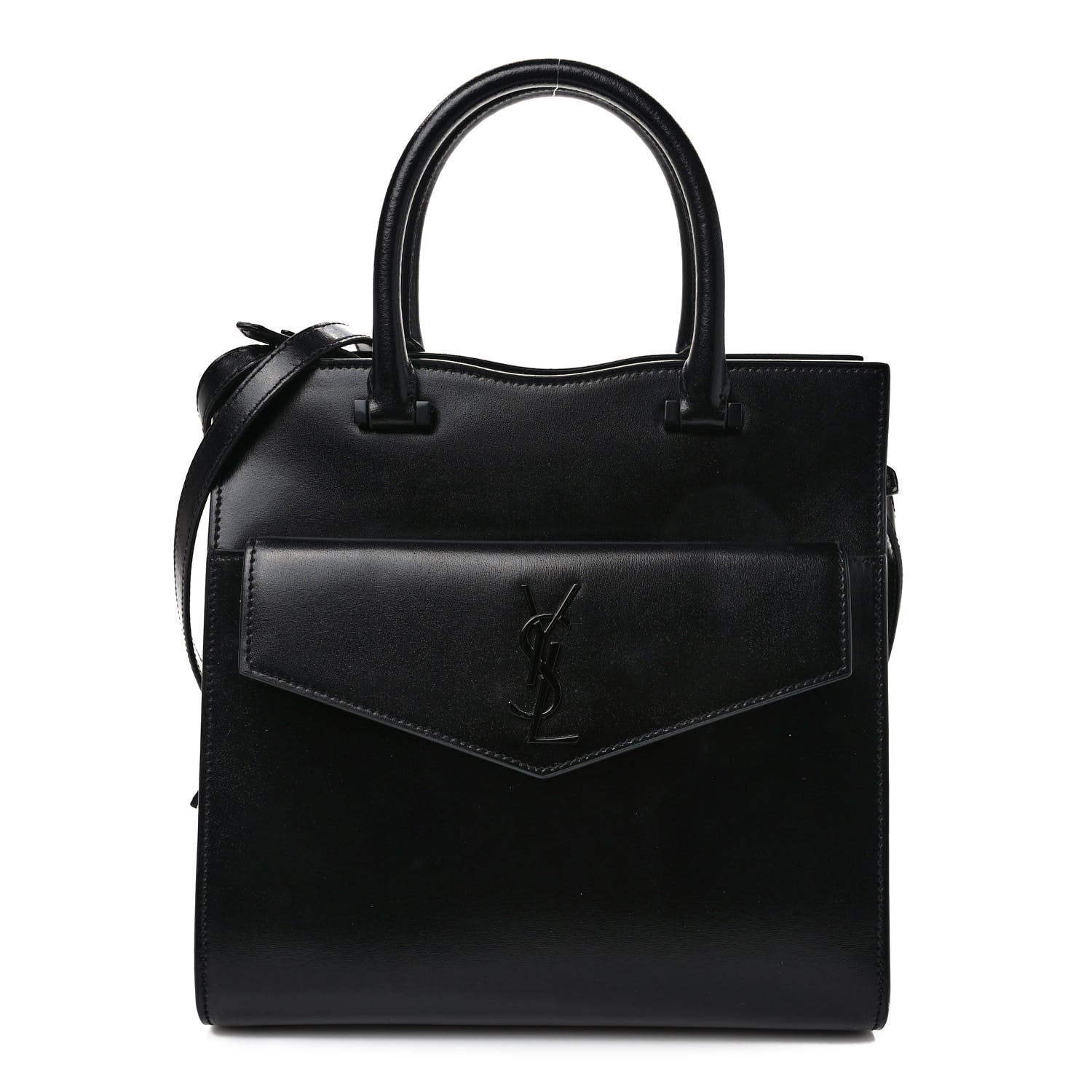 Saint Laurent Shiny Calfskin Small Uptown Tote Black 1 of 10