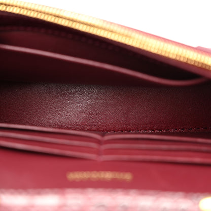 Balenciaga Shiny Calfskin Crocodile Embossed Hourglass Chain Bag Dark Red 5 of 11
