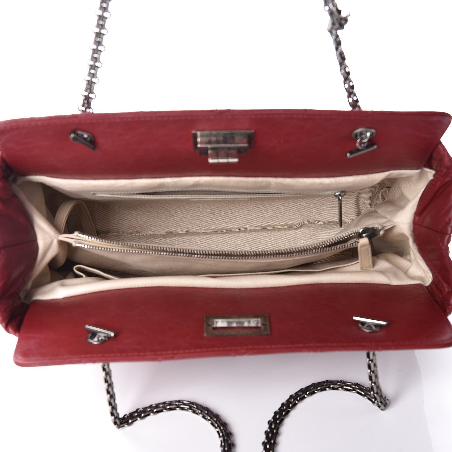 Chanel Aged Calfskin Quilted Reissue 2.55 Tote Red 7 of 10