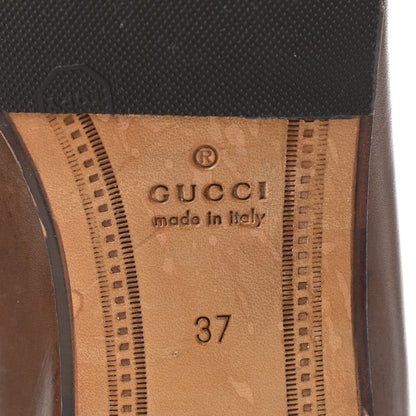Gucci Calfskin Womens Jordaan Horsebit Loafers 37 Fondente Brown 7 of 10