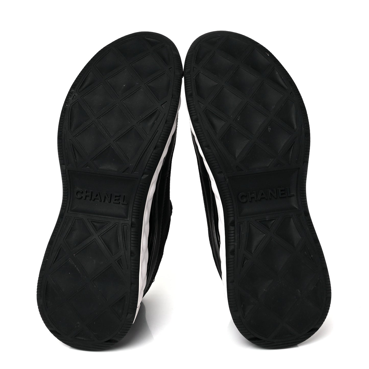 Velvet Calfskin Mixed Fibers CC Sneakers 37.5 Black