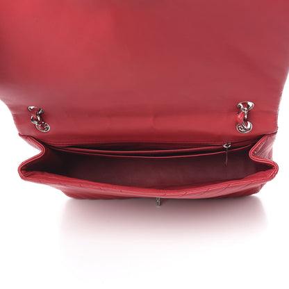 Chanel Lambskin Chevron Quilted Maxi Single Flap Red 4 of 11