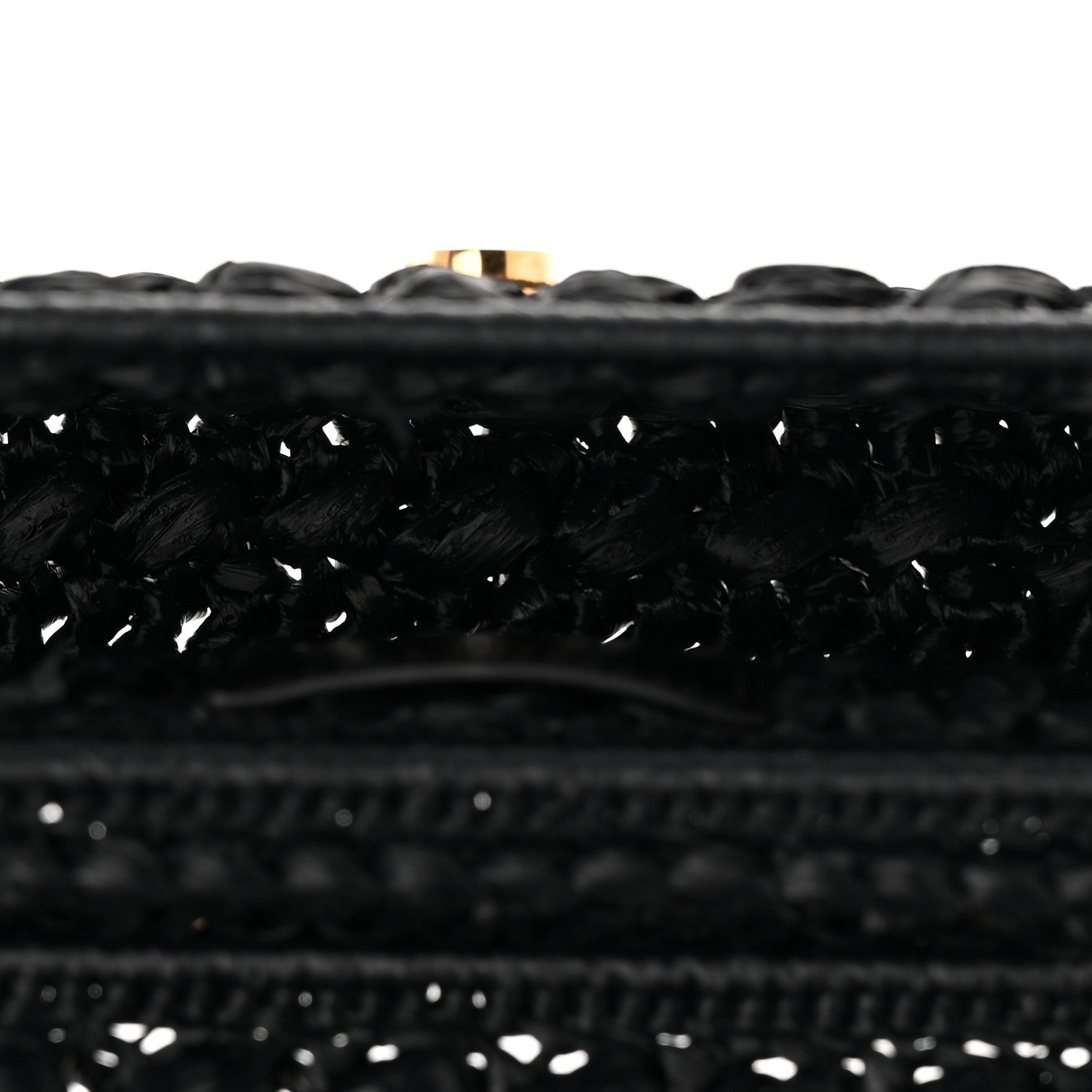 Celine Raffia Effect Claude Chain Shoulder Bag Black 5 of 10