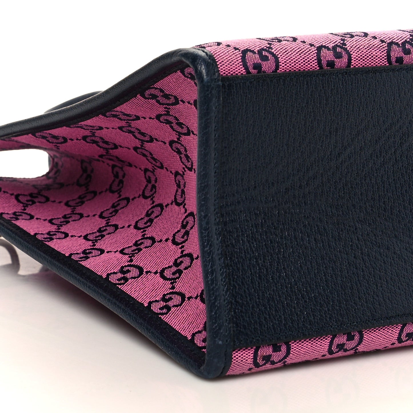 Monogram Multicolor Textured Dollar Calfskin Small Retro Interlocking G Tote Bag Pink Blue