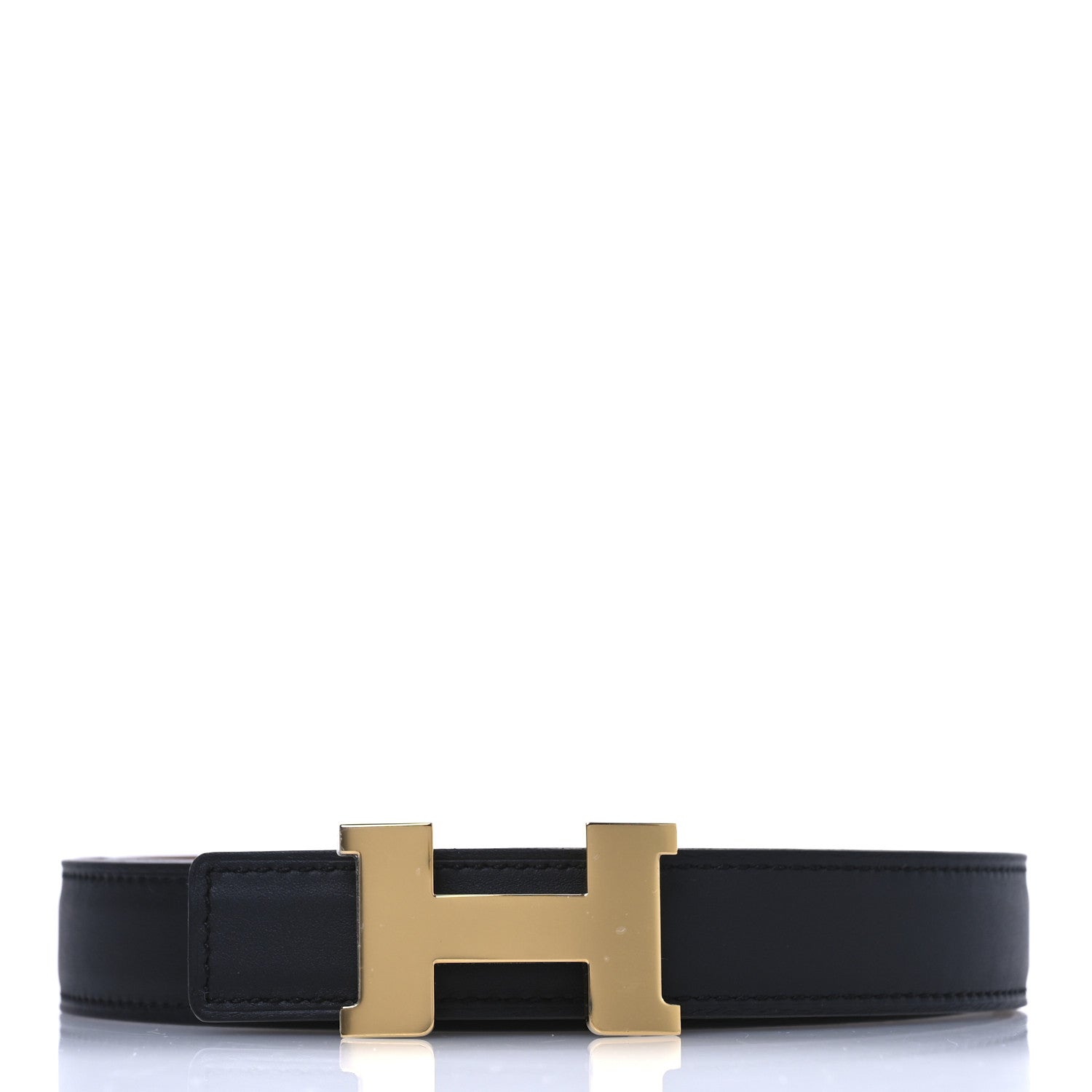 Hermes Swift Epsom 24mm Mini Constance H Belt 85 34 Black Gold 1 of 5