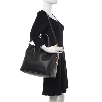 Prada Vitello Daino Tote Black 2 of 9