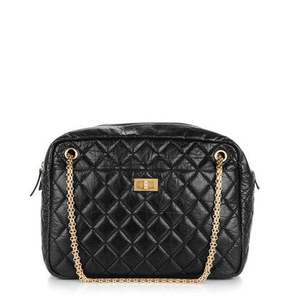 Chanel Aged Calfskin Quilted Large Reissue Camera Case Black 1 of 7
