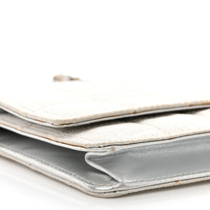 Chanel Nylon Travel Wallet On Chain WOC Metallic Silver 10 of 20