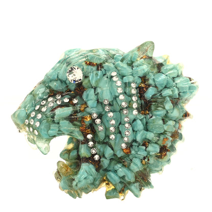 Gucci Resin Crystal Rajah Brooch Turquoise 1 of 4