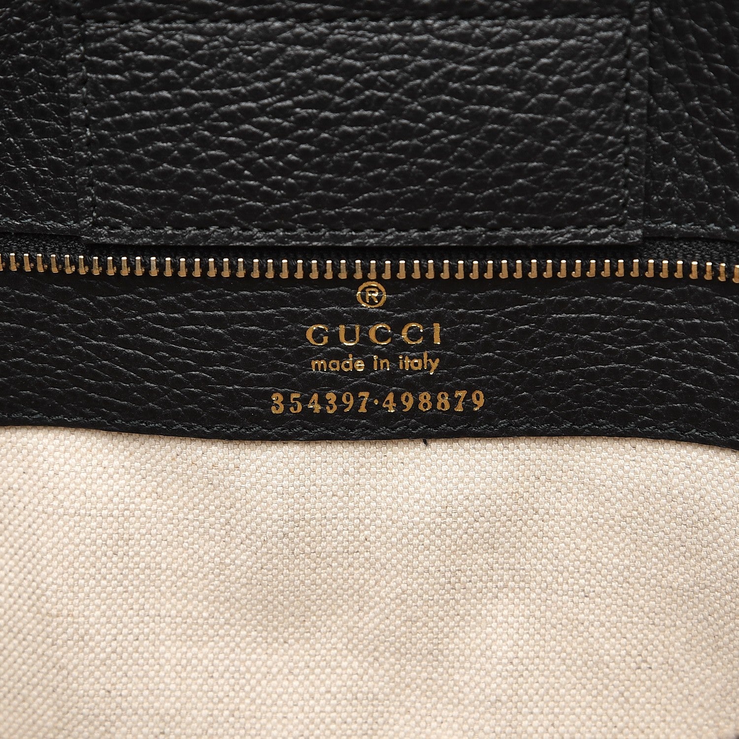 Gucci Pebbled Calfskin Medium Swing Tote Black 6 of 7